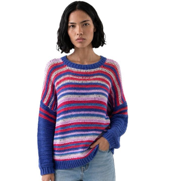 Stripy crochet jumper