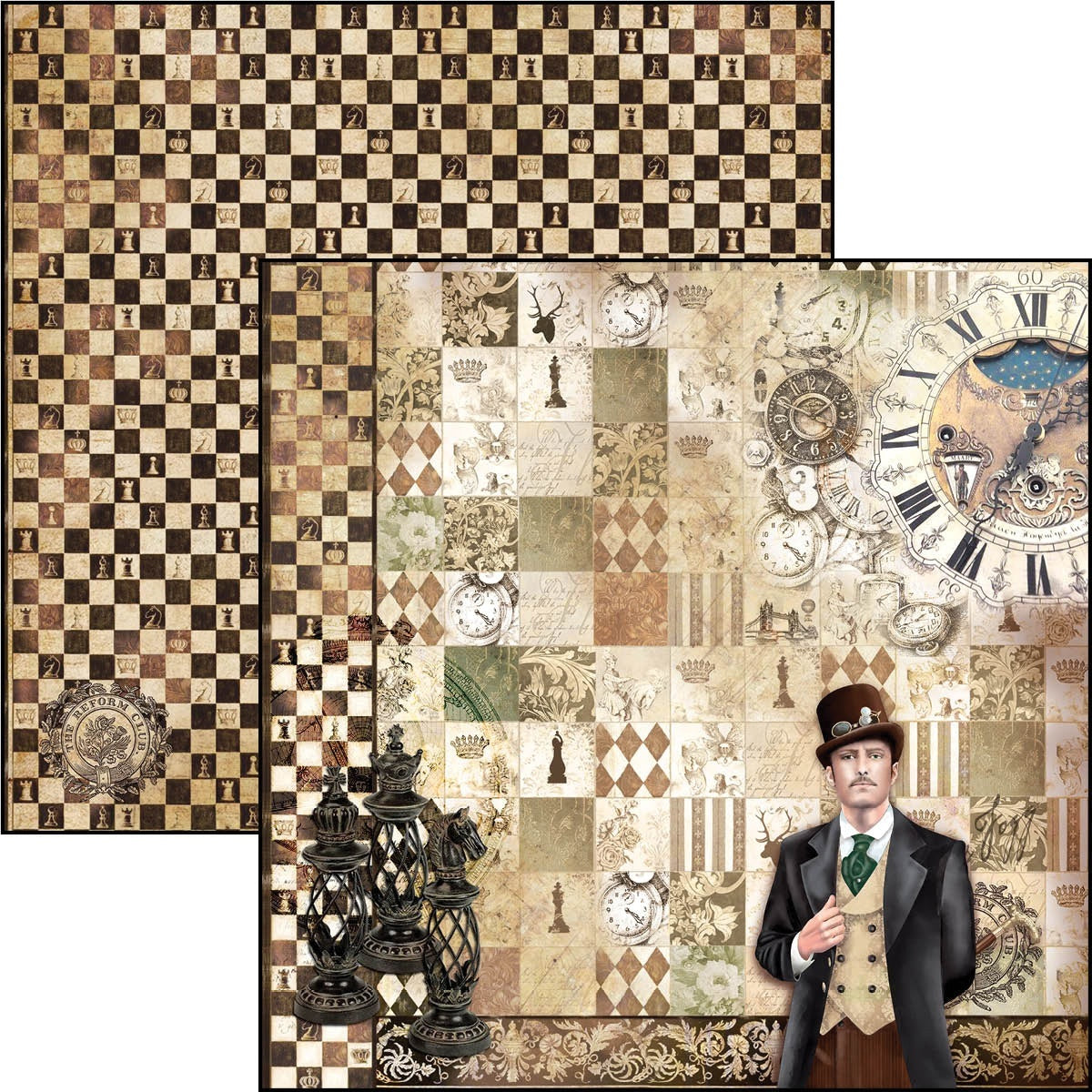 Ciao Bella Double-Sided Cardstock 90lb 12"X12" 12/Pkg - Phileas Fogg, Voyages Extraordinaires