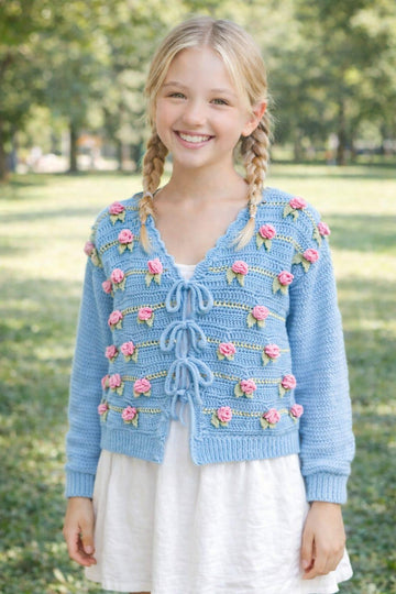 Rose Garden cardigan crochet pattern kids