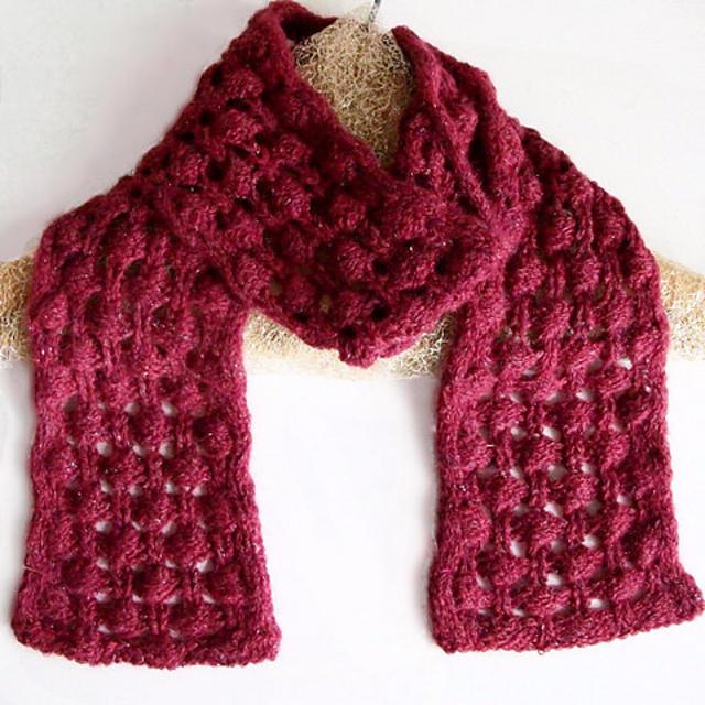 Berry Briar Knit Lace Scarf