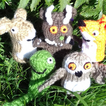 5 Gruffalo finger puppets, adult and child sizes