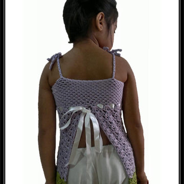 Crochet Bellflower Top Pattern Split Back Bikini Blouse For Girls