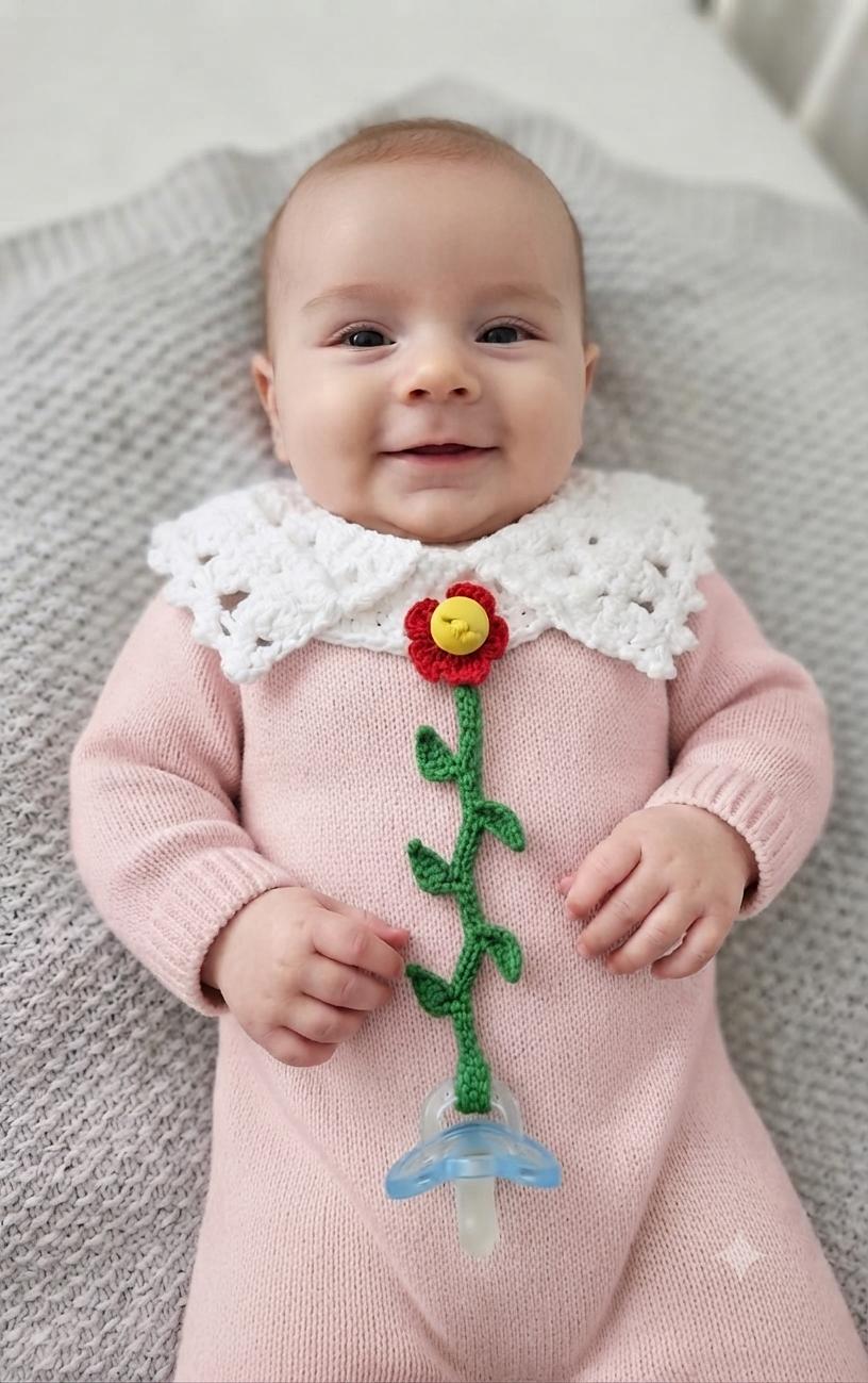 Flower Pacifier Holder Collar