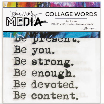 Ranger Dina Wakley Media Collage Word Pack 3"X3" 20/Pkg - #1