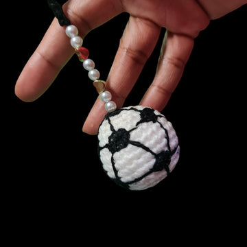 Crochet Football & Dragonfly key chain