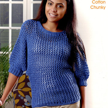 Wendy Supreme Cotton Chunky Batwing Sweater Pattern