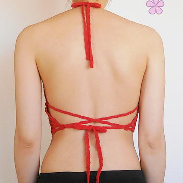 "Red Magic Lily" crop top _ M37