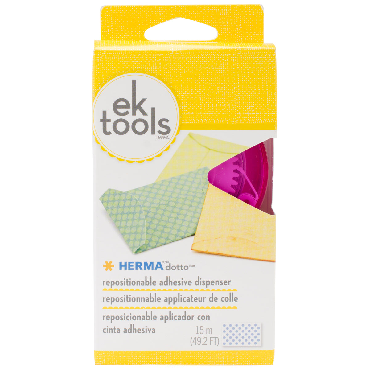 EK Success Dotto Adhesive Dispenser Repositionable - Pink 49.2'