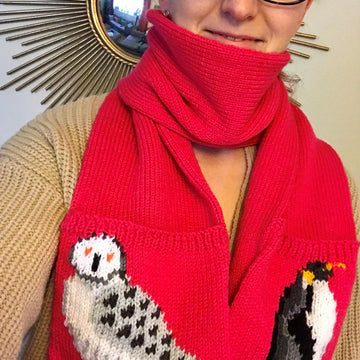 Winter Animals Scarf with Pockets