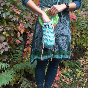 Crochet mushroom bag