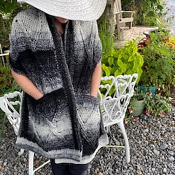 Lazy Cables Pocket Shawl