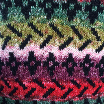 Kaleidoscope - V Neck Tunic Sweater with 2 Tone Fair-Isle Patterning