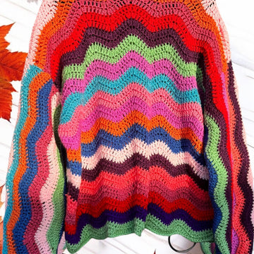 Wavy Oversized Crochet Jumper