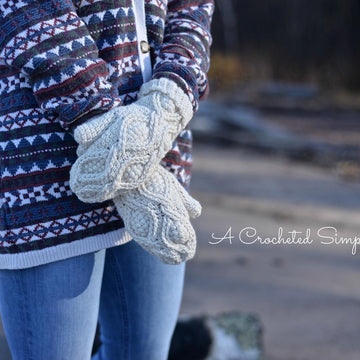 Hourglass Cabled Fingerless Mitts & Mittens