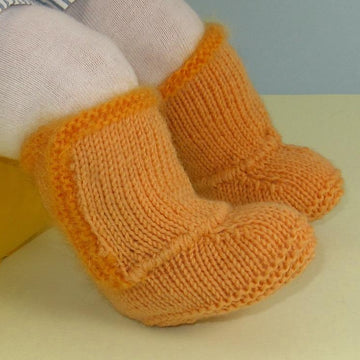 Baby Fur Trim Pull On Booties