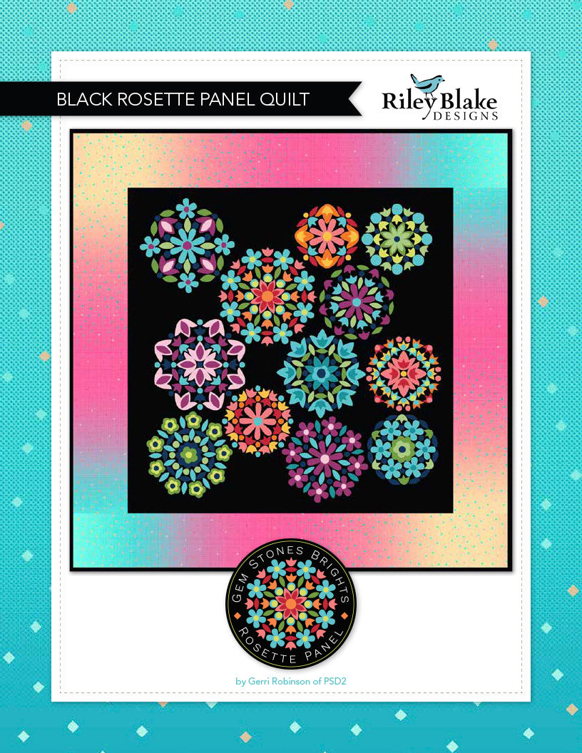 Riley Blake Black Rosette Panel Quilt - Downloadable PDF