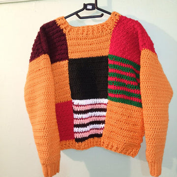 Patchwork crochet sweater