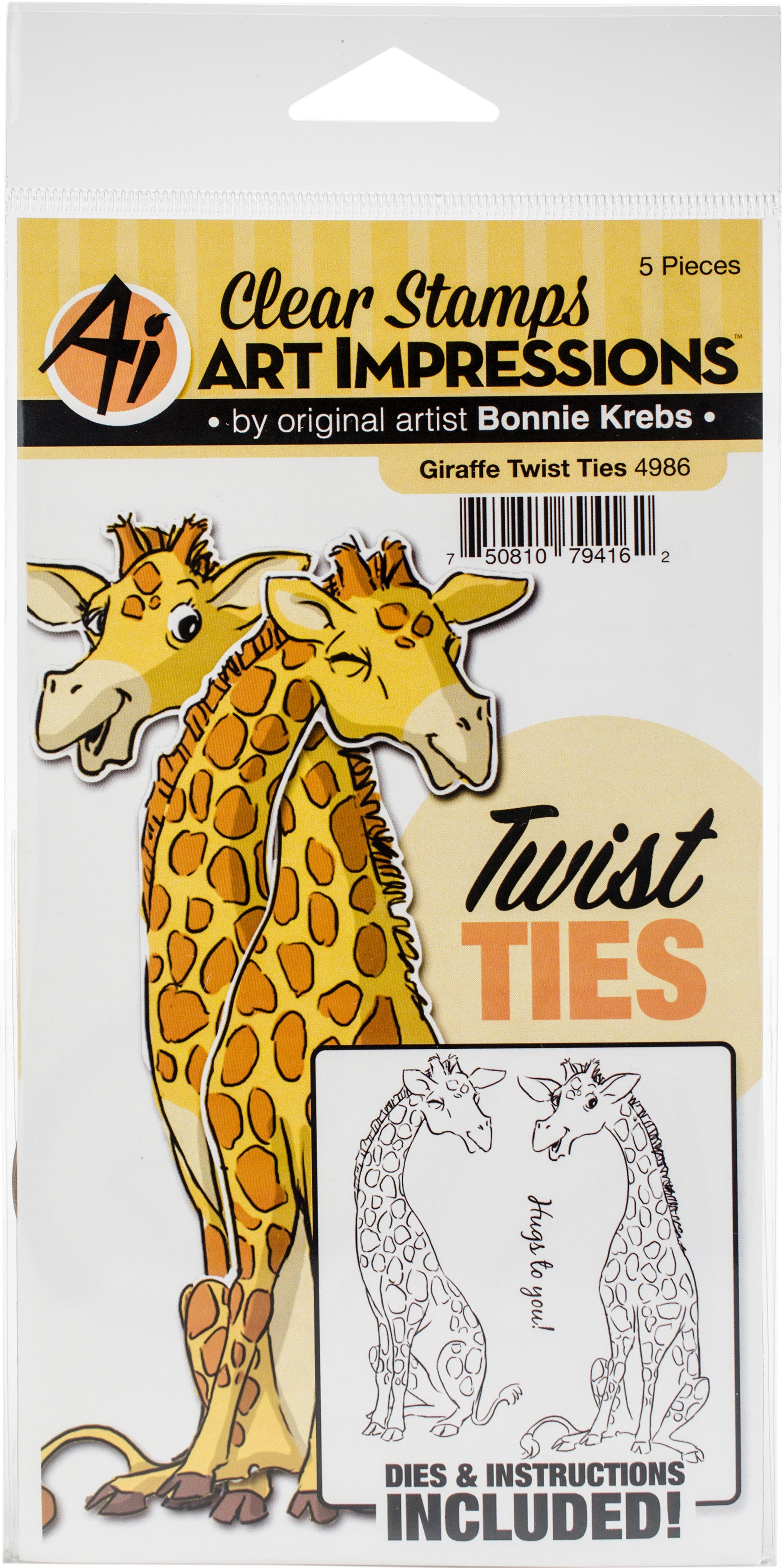 Art Impressions Twist Ties Stamp & Die Set - Giraffe
