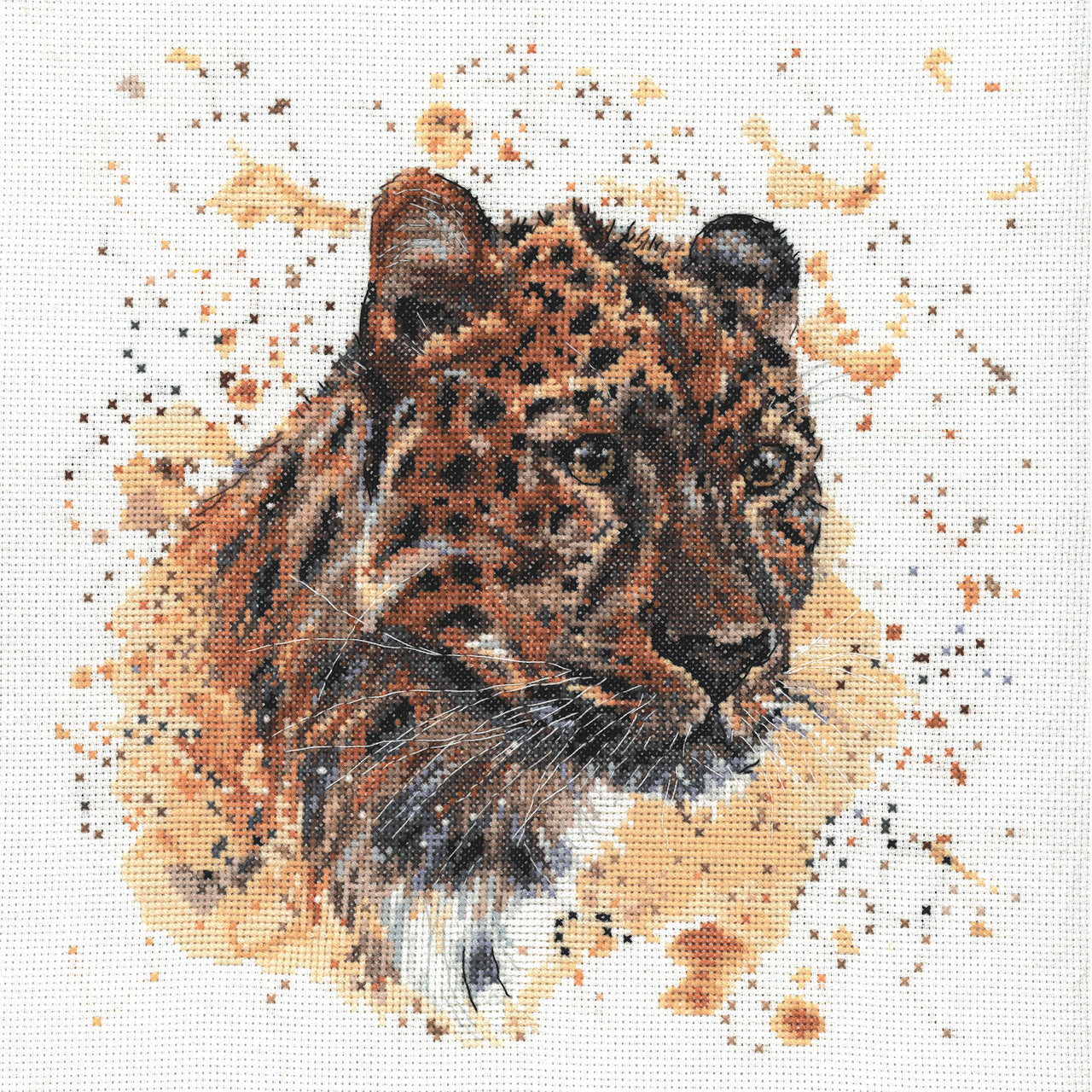 Creative World of Crafts Layla the Leopard Cross Stitch Kit - 25cm x 25cm