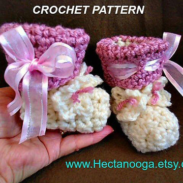 912 - Pink Ribbon Booties