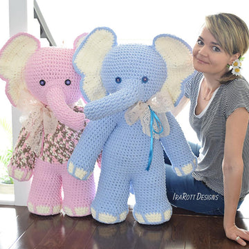 Josefina and Jeffery Big Amigurumi Elephants