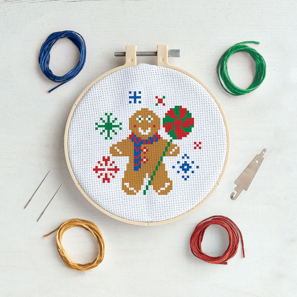 Simply Make Gingerbread Cross Stitch Kit - 20x15x10cm