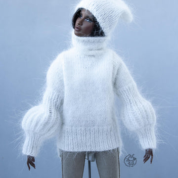 Puff Sleeve Sweater and had knitted flat