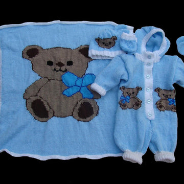 Teddy Baby Hooded Pram Set