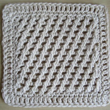 Tunisian Diagonal Mesh Washcloth