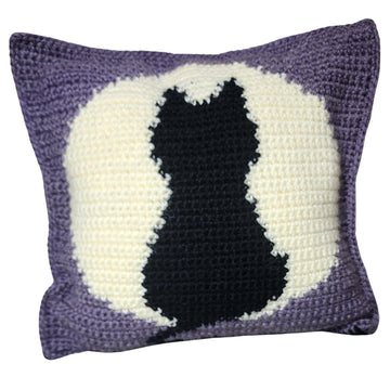 Cat on Full Moon Pillow Sham