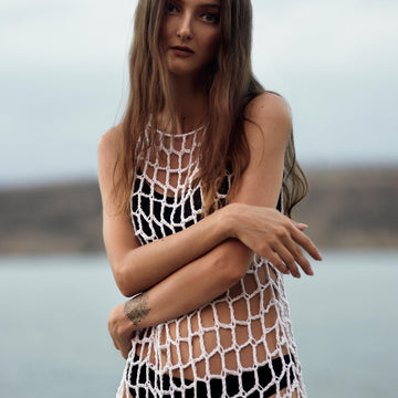 Mesh crochet dress