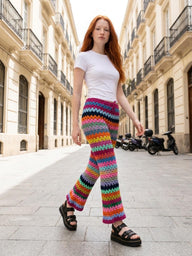 3/4 Crochet Flared Trousers