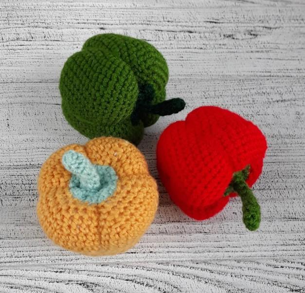 Crochet Bell Pepper Pattern: Montessori Baby Toy, Gaming Decor (PDF Pattern)