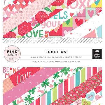 American Crafts Pink Paislee Single-Sided Paper Pad 6"X8" 36/Pkg - Lucky Us, 18 Designs/2 Each