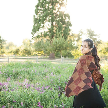 Entrelac Shawl with Leaf Option