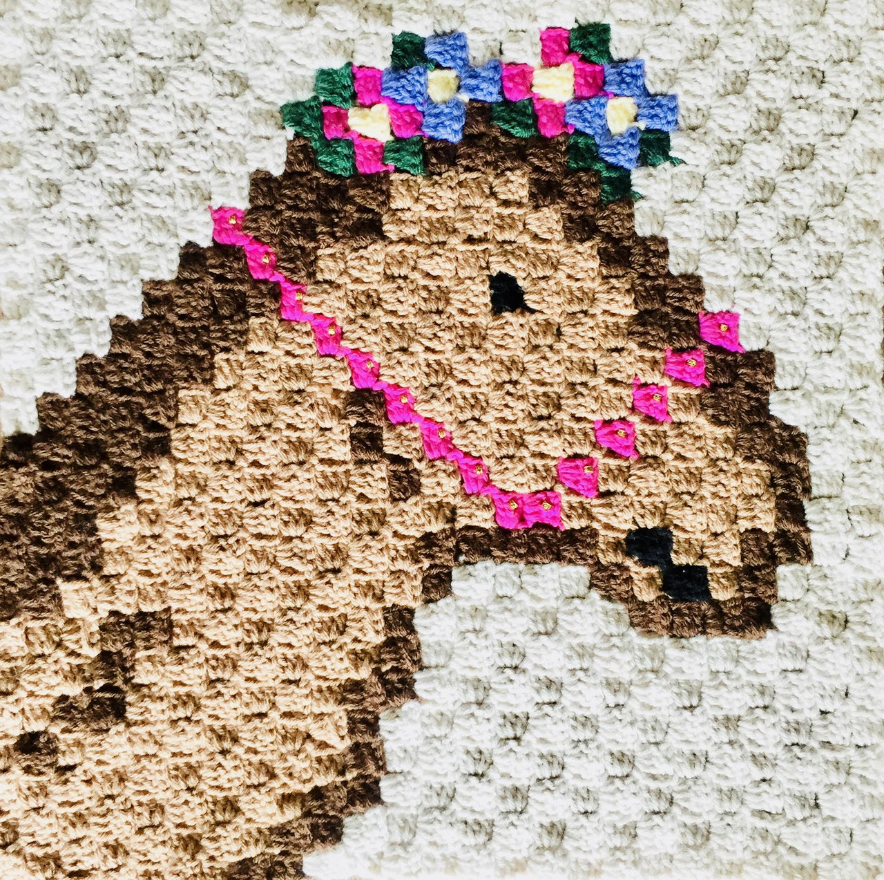 Lady the Horse Corner-to-Corner (C2C) Crochet Graphgan Square Pattern