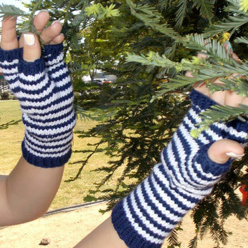 Striped Fingerless Gloves