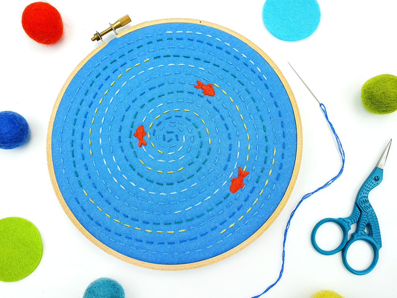 Oh Sew Bootiful Fish Pond Embroidery Kit - 6in