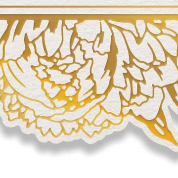 Artdeco Creations Couture Creations Peaceful Peonies Cut, Foil & Emboss Dies - Bordered Peony 4.2"X1.4"