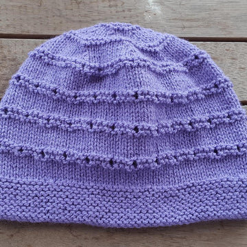 Cathy - 8ply eyelet stitch beanie