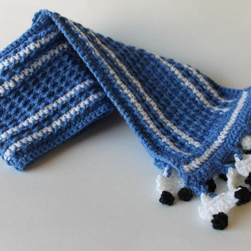 Car or Flower Fringe Textured Crochet Scarf Pattern