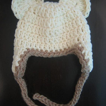 Chunky Baby Bear Earflap Hat Crochet Pattern 186