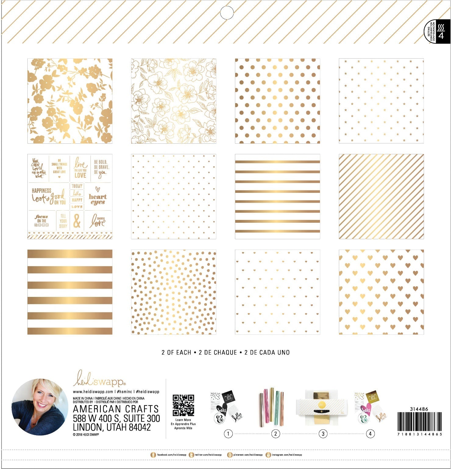 American Crafts Heidi Swapp Minc Reactive Paper Pad 12"X12" 24/Pkg - White