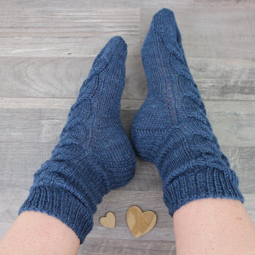 Avocado Cocktail Socks - Cable Knit Sock - German and English