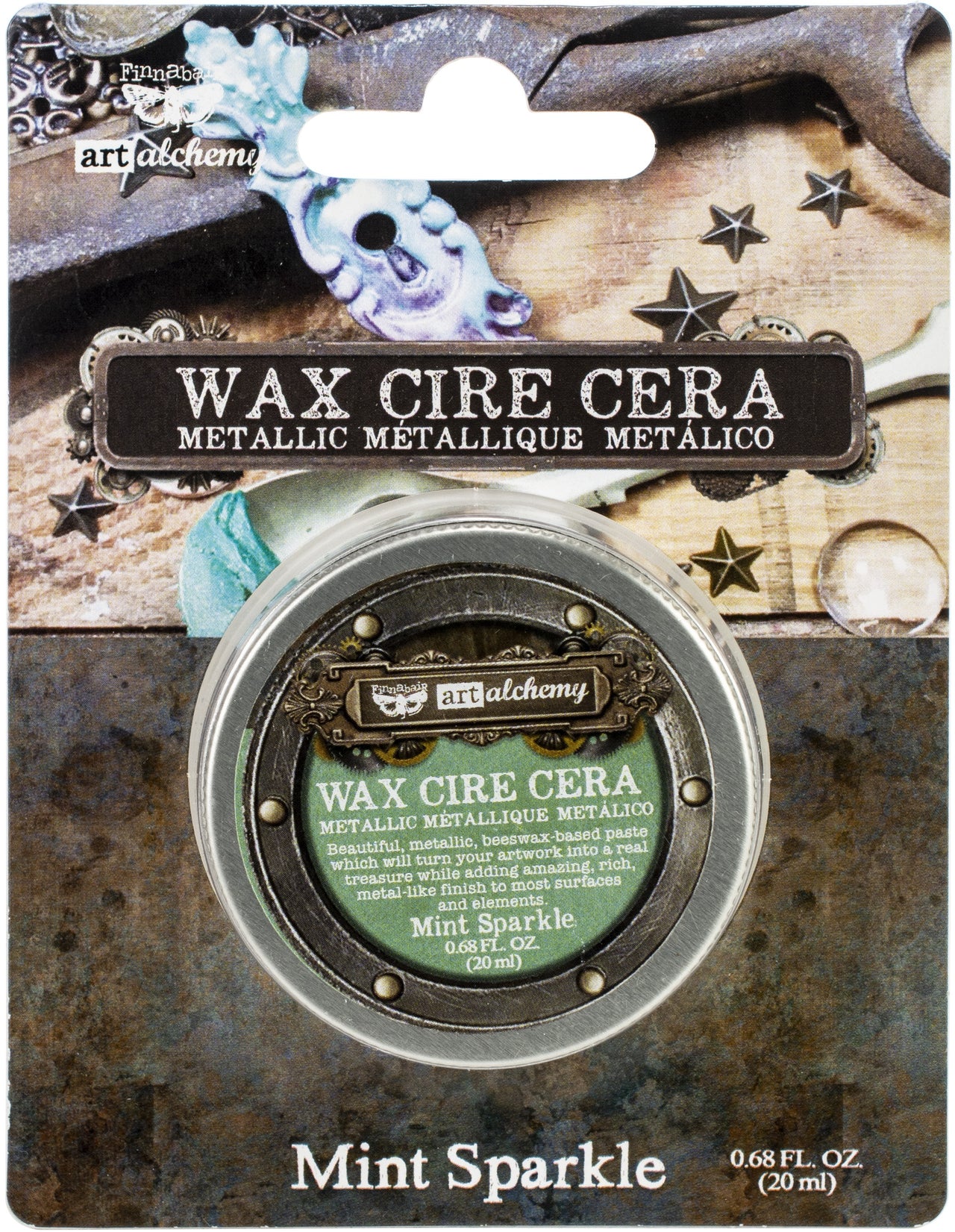 Prima Marketing Finnabair Art Alchemy Metallique Wax .68 Fluid Ounce - Mint Sparkle