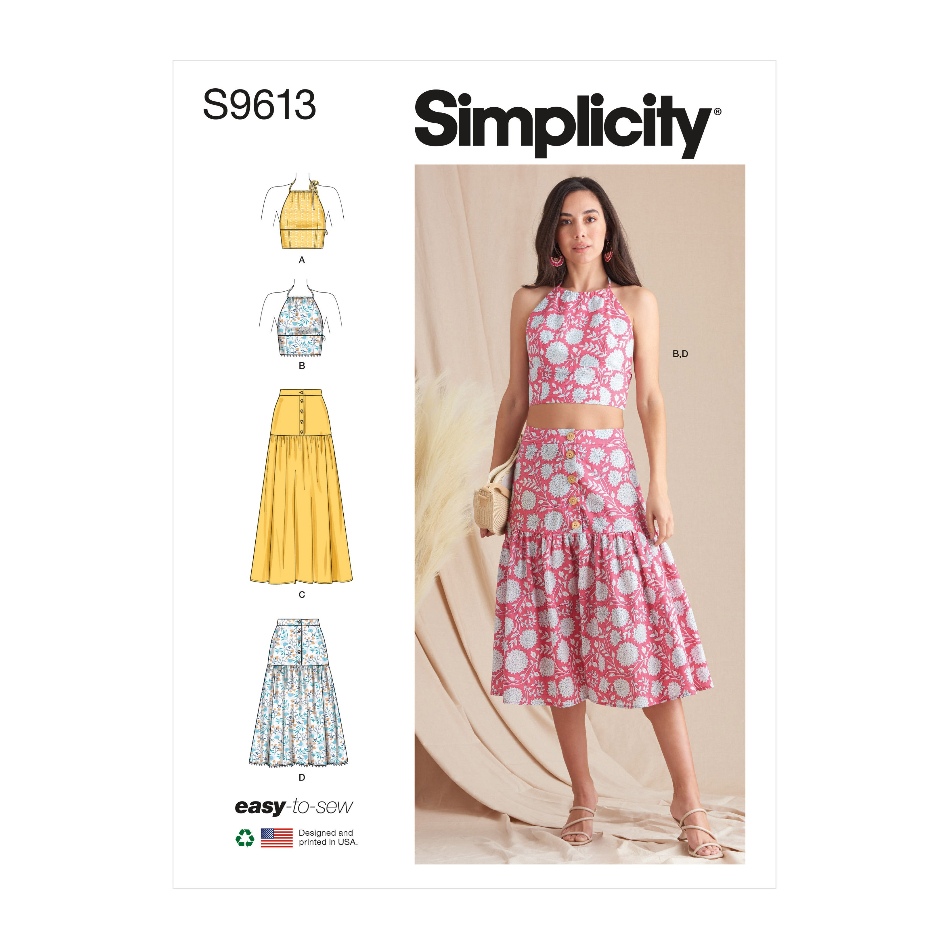 Simplicity Misses' Top and Skirts S9613 - Sewing Pattern