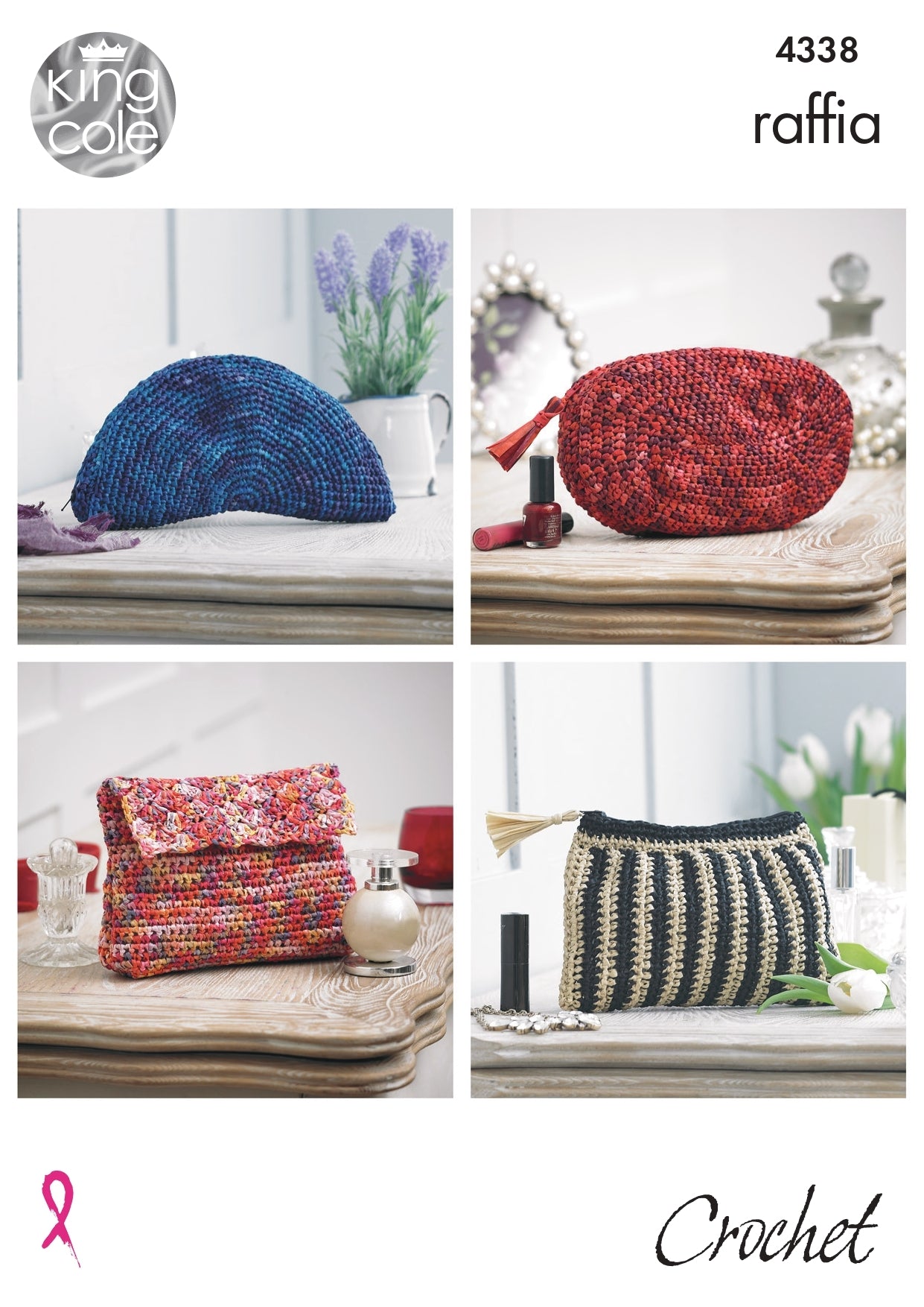 Crocheted Purses & Belts in King Cole Raffia - 4338 - Downloadable PDF
