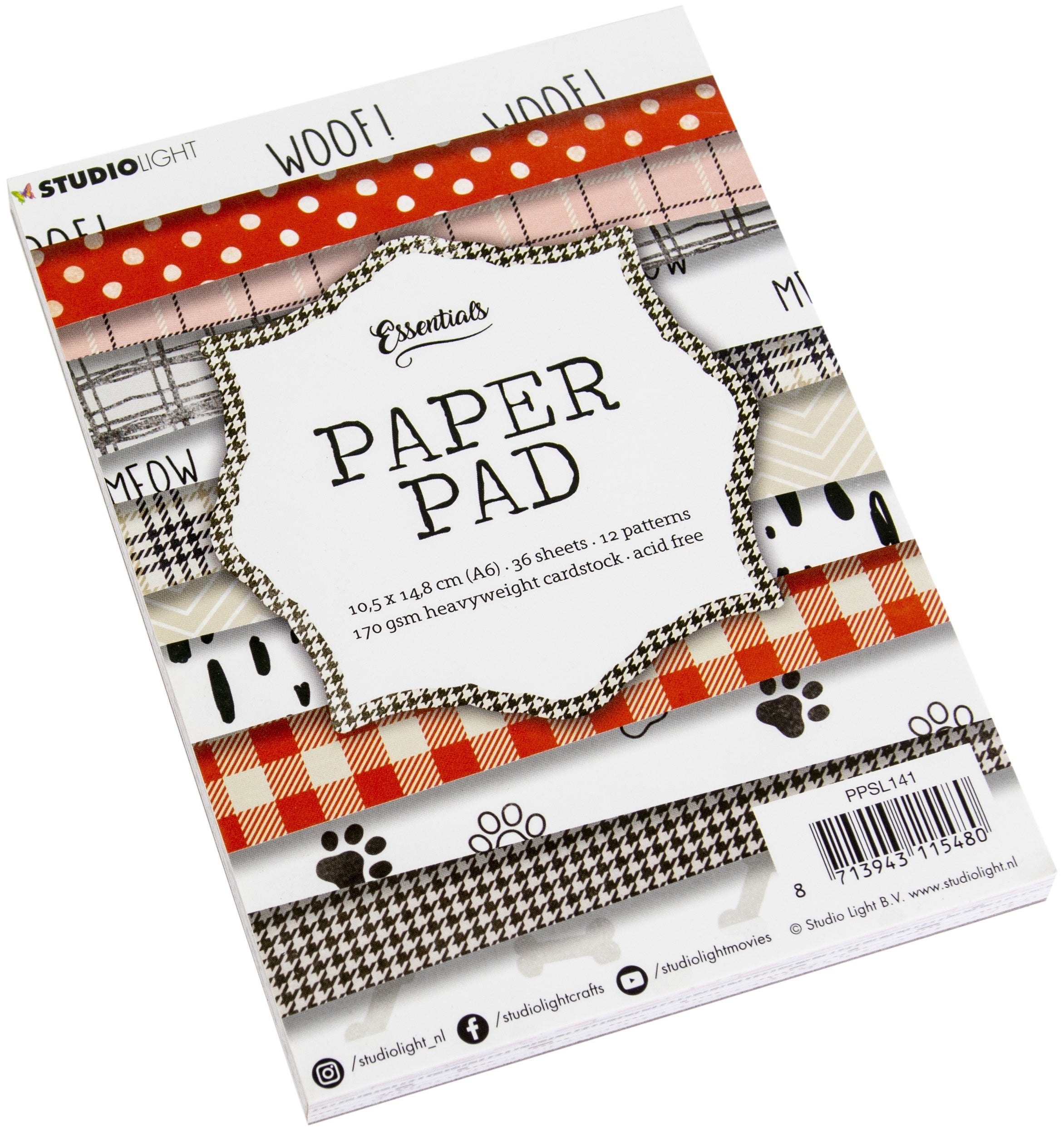 Studio Light 170gsm Paper Pad A6 36/Pkg - NR. 141, 12 Designs/3 Each