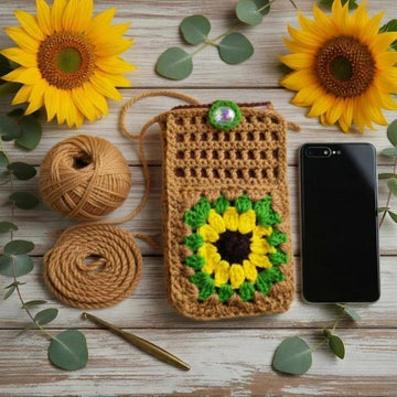 Crochet Phone Bag with Pocket Pattern – Crossbody Pouch PDF + Video Tutorial