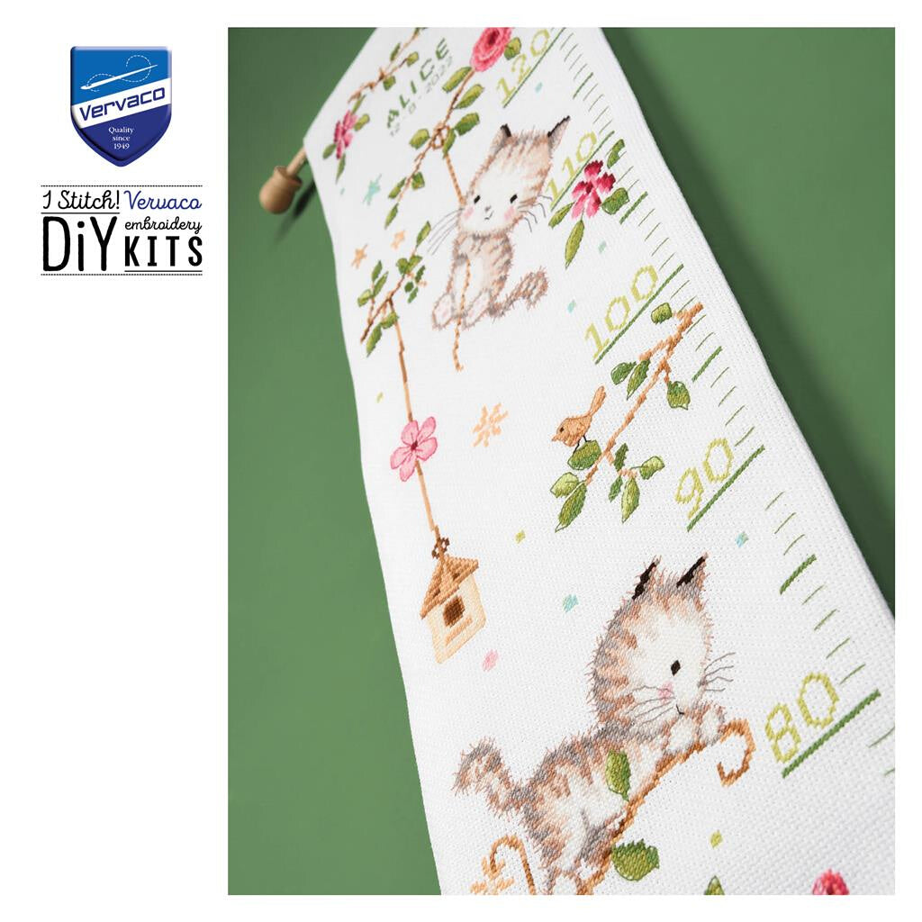Vervaco Counted Cross Stitch Kit Cheeky Kittens Cross Stitch Kit - 18cm x 70cm (7.2in x 28in)